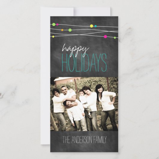 Customizable Fun Chalkboard Photo Card Feiertagskarte (Vorderseite)