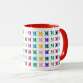 Customizable Fun Colorful Kids Monogram  Tasse (VorderseiteRechts)