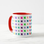 Customizable Fun Colorful Kids Monogram  Tasse (Vorderseite Links)