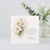 Customizable Funeral White Lily Thank You Card Dankeskarte (Stehend Vorderseite)