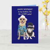 Customizable Funny Dog/Lab Birthday Karte (Gelbe Blume)
