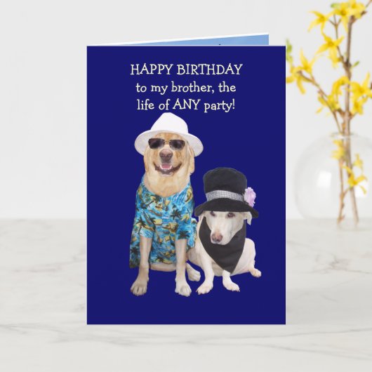 Customizable Funny Dog/Lab Birthday Karte (Gelbe Blume)