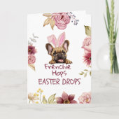 Customizable Funny Frenchie Easter Greeting Card Karte (Vorderseite)
