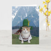 Customizable Funny German Cat Karte (Gelbe Blume)