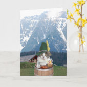 Customizable Funny German Cat/Kitty Karte (Gelbe Blume)