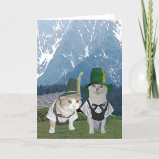 Customizable Funny German Cats/Kitties Anniversary Karte