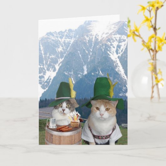 Customizable Funny German Cats/Kitties Karte (Gelbe Blume)