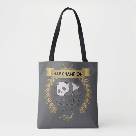 Customizable Funny Panda Nap Champion Tasche (Vorderseite)