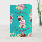 Customizable Funny Pug Easter Greeting Card Karte (Vorderseite)