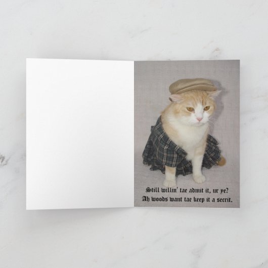 Customizable Funny Scottish Fold Scottish Birthday Karte (Innenseite)
