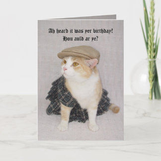 Customizable Funny Scottish Fold Scottish Birthday Karte