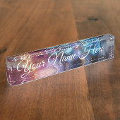 Customizable Galaxy Design Namensplakette (Seite)