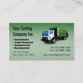 CUSTOMIZABLE Garbage Truck Carting Company Visitenkarte