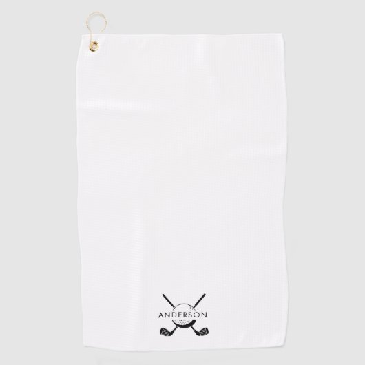 Customizable Golf Towel Featuring Name and Logo Golfhandtuch (Vorderseite)