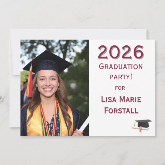 Customizable Graduation Einladung (Vorderseite)
