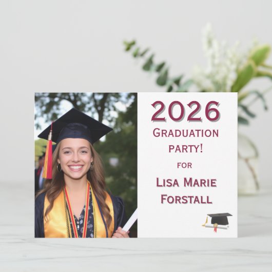 Customizable Graduation  Einladung (Stehend Vorderseite)