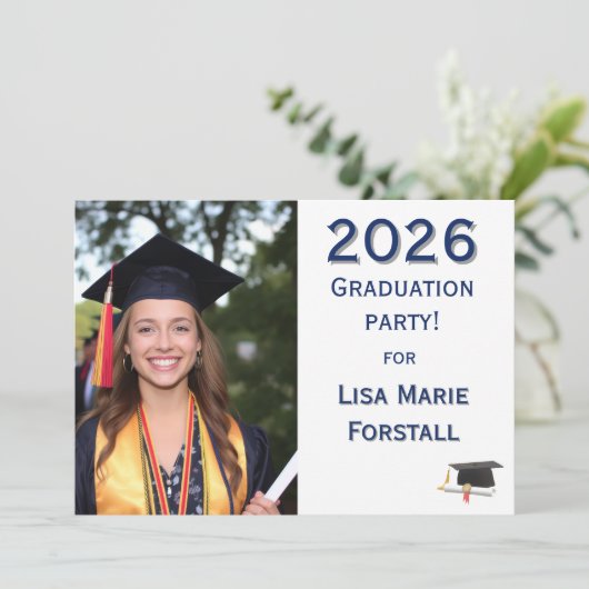Customizable Graduation  Einladung (Stehend Vorderseite)