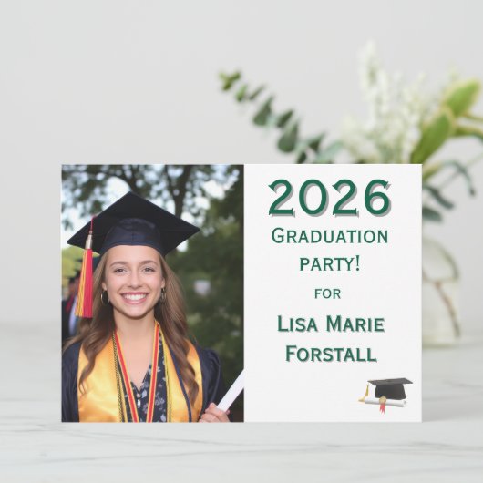 Customizable Graduation  Einladung (Stehend Vorderseite)