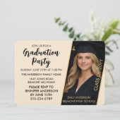 Customizable Graduation Invitation with Photo Einladung (Stehend Vorderseite)