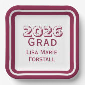 Customizable Graduation  Pappteller (Vorderseite)