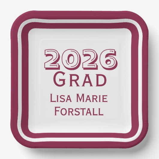 Customizable Graduation  Pappteller (Vorderseite)