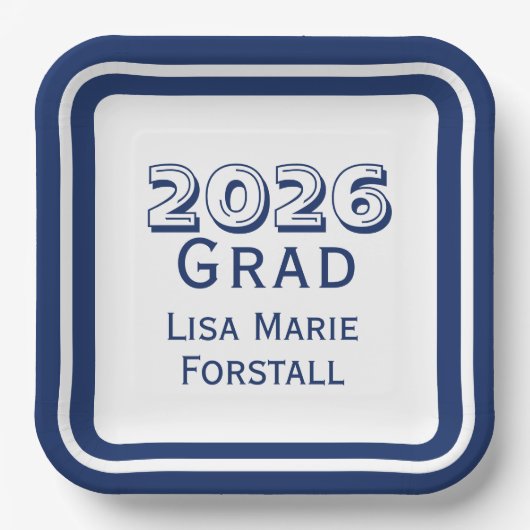 Customizable Graduation  Pappteller (Vorderseite)