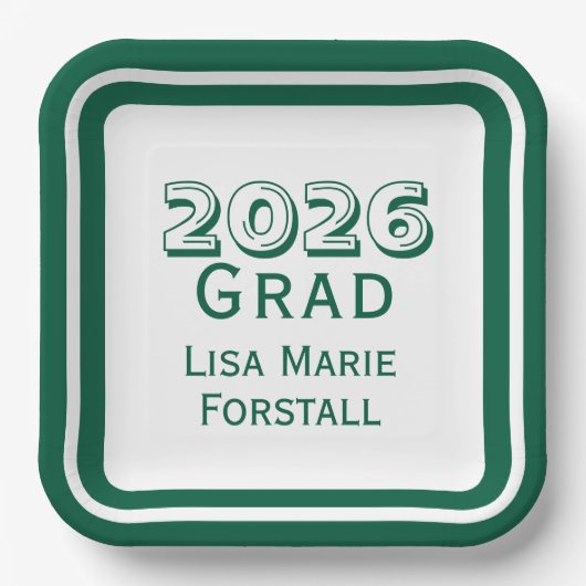 Customizable Graduation  Pappteller (Vorderseite)