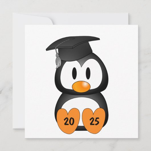 Customizable Graduation Penguin Einladung (Vorderseite)