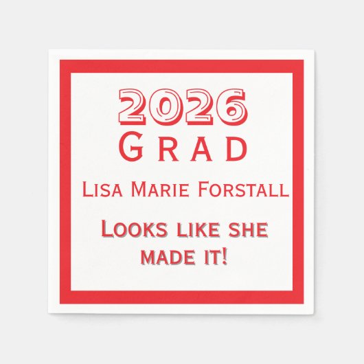 Customizable Graduation  Serviette (Vorderseite)