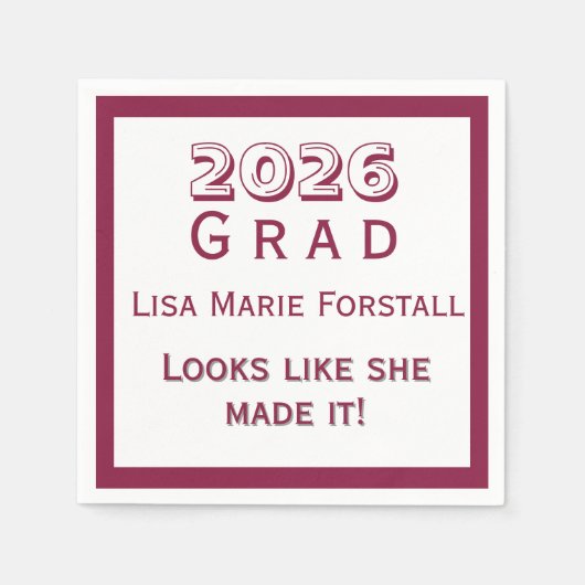 Customizable Graduation  Serviette (Vorderseite)