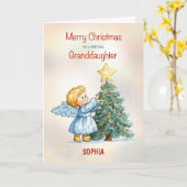 Customizable Granddaughter Christmas Angel Sweet Karte (Gelbe Blume)