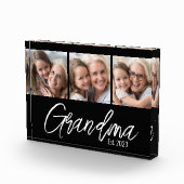 Customizable Grandma Established Year 3 Picture Fotoblock (Rechts)