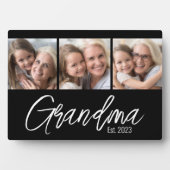 Customizable Grandma Established Year 3 Picture Fotoplatte (Vorderseite)