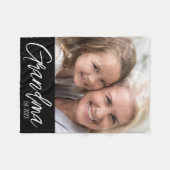 Customizable Grandma Established Year Photo Fleecedecke (Vorderseite (Horizontal))
