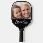 Customizable Grandma Established Year Photo Pickleball Schläger (Rückseite)