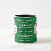 Customizable Green, Baseball Coach Danke Tasse, Tasse (Zentrum)