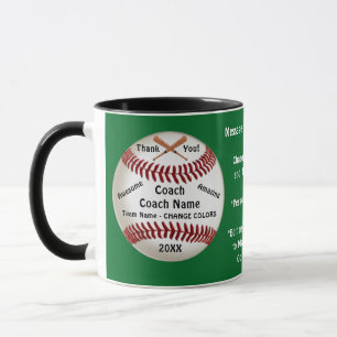 Customizable Green, Baseball Coach Danke Tasse, Tasse