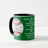 Customizable Green, Baseball Coach Danke Tasse, Tasse (Vorderseite Links)
