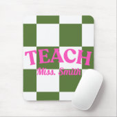 Customizable Green Checkered Teacher Clipboard  Mousepad (Mit Mouse)
