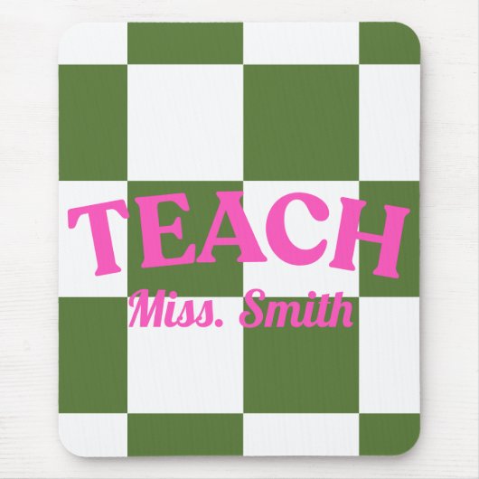 Customizable Green Checkered Teacher Clipboard  Mousepad (Vorne)