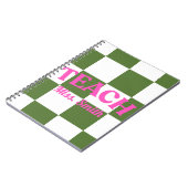 Customizable Green Checkered Teacher Notebook Notizblock (Linke Seite)