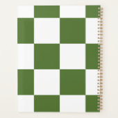 Customizable Green Checkered Teacher Planner Planer (Rückseite)