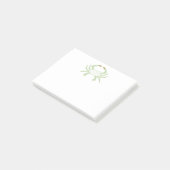 Customizable Green Chic Crab Sticky Notes Post-it Klebezettel (angewinkelt)