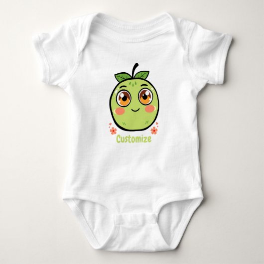 Customizable Green Fruit Baby Baby Strampler (Vorderseite)