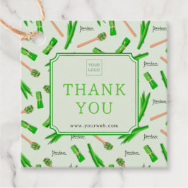 Customizable Green Pandan Business Thank You Tag Geschenkanhänger