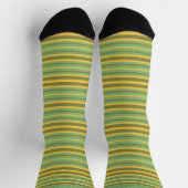 Customizable Green Yellow Brown Stripes  Sock Socken (Oben)
