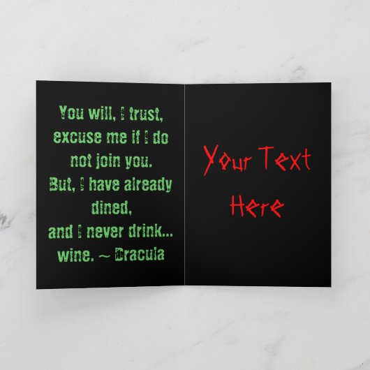 Customizable Halloween DRACULA Card Ginette Karte (Innenseite)