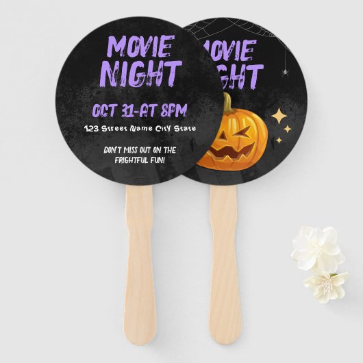 Customizable Halloween Movie Night Fächer (Vorne und Hinten)