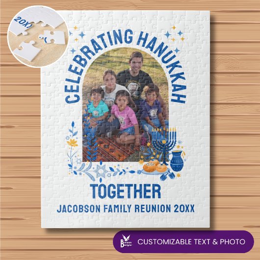 Customizable HANUKKAH FAMILY WIEDERSEHEN Souvenir Puzzle