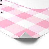 Customizable Happy Birthday Banner Pink Gingham Poster (Ecke)